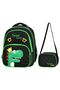 Waddell Black Green Dinosaur Printed Primary School Bag - Waddell Bag School Bag Set - Girl