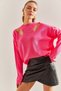 Women's Fuchsia Shoulder Detailed Knitwear Sweater Stk165 - 5