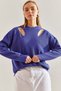Women's Purple Shoulder Detailed Knitwear Sweater Stk165 - 5