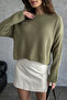 Thin Shaped Green Color Loose Knitwear Sweater - 6