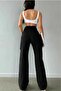 Jenny Women's Black Super High Waist Colorfast Lycra Back Pocketless Model Cargo Jeans - 4