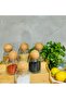 6-Piece Glass Jar Set with Wooden Ball Lid Spice Bowl 300 ML 6-Piece 300TK - 4