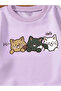 سويت شيرت بقلنسوة كبير الحجم مطبوع عليه Hello 3 Cat للأطفال - 2