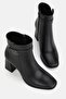 Women's Black Genuine Leather Size 35-41 Heeled Boots & Booties - 2