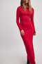 Long Sleeve Flexible Sandy Maxi Dress with Side Gather Detail - 2