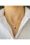 Gold Color Evil Eye and Star Detailed Necklace 40 cm + 5 cm - 2