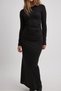 Long Sleeve Flexible Sandy Maxi Dress with Side Gather Detail - 2