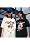 Black Feel Good Bear Printed Oversize Crew Neck Men's T-Shirt - 4