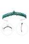 Crystal Jewelled Flower Patterned Bridal Henna Night Crown for Special Nights Crown Green - 7