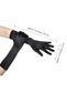 Half Sleeve Glossy Satin Gloves Satin Bridal Wedding Wedding Gloves Black - 3