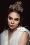 Crystal Jewelled Bridal Queen Crown Shiny Princess Crown Bridal Wedding Crown Gold Blue - 5