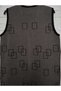 winter, 1st quality steel, acrylic knitted, 2 pockets, 3 buttons, V-neck extra long knitwear vest - 3