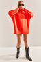 Women's Orange Turtleneck Oversize Knitwear Sweater Stk213