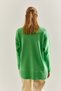 Women's Green Turtleneck Pocket Embroidered Knitwear Sweater Stk202 - 2