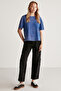 Oversize Blue T-shirt - Eliza Washed - 5