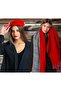 Women's Shawl Double Sided Houndstooth French Painter Beret 2-Piece Combination - 5