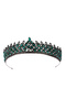 Crystal Jewelled Bridal Wedding Tiara Elegant Princess Crown for Brides Green - 5