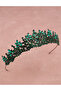 Crystal Rhinestone Bridal Wedding Crown Princess Crown for Special Day and Parties Green - 2