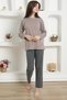 Fashion Stripe Girl's Combed Cotton Pajama Suit 20424 - 4
