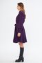 Plum Long Sleeve Buttoned Elastic Waist Belted Woven Draped Fabric Mini Size Shirt Dress - 7
