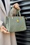 Justpolo Women's Green Lock Accessory 4 Compartment Hand and Shoulder Bag