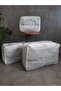Rumeli Silver Embroidered Dowry 3-Piece Bag Set, Wedding Engagement, Promise, Bundle, Bride, Groom, Bag