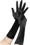 Half Sleeve Glossy Satin Gloves Satin Bridal Wedding Wedding Gloves Black - 4