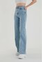Snow Blue High Waist Loose Trousers, Wide Leg Trousers, Wide Leg Trousers Washed Palazzo 2024 - 2