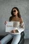 Crew Neck Color Blocked Long Sleeve Women's Knitwear Sweater - 8
