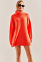 Women's Orange Turtleneck Oversize Knitwear Sweater Stk213 - 2