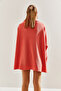 Women's Pomegranate Flower Turtleneck Double Pocket Oversize Knitwear Sweater Stk204 - 4