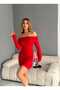 Madonna Collar Gathered Bodycon Long Sleeve Dress - 3