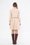 Cream Long Sleeve Buttoned Elastic Waist Belted Woven Flowy Fabric Mini Size Shirt Dress - 9