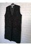winter, 1st quality steel, acrylic knitted, 2 pockets, 3 buttons, V-neck extra long knitwear vest - 5