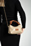 Women's Soft Leather Knot Detailed Handled Chain Strap Mini Hand Shoulder Baguette Bag - 6