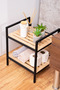 Multi-Purpose Bathroom Organizer 2 Shelves Bathroom Kitchen Shelf Metal Wooden Stainless Shelf - 2