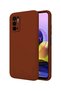 Brown Liquid Inside Velvet Silicone Case For Xiaomi Redmi Note 10 5G