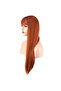 CLZ201 Straight Riveted Long Fiber Synthetic Wig / Copper - 3
