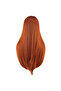 CLZ201 Straight Riveted Long Fiber Synthetic Wig / Copper - 4