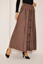 Thick Button Detailed Winter Long Ecrin Skirt, Long Skirt, Hijab Skirt, Winter Skirt, Skirt - 6