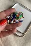 Colorful Enamel and Pebble Stone Elephant Brooch - 5