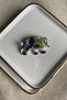 Colorful Enamel and Pebble Stone Elephant Brooch