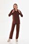 Brown Tunic Pants Twisted Pattern Set - 5