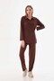 Brown Tunic Pants Twisted Pattern Set - 7