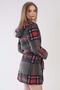 Women's Fleece Hooded Short Anthracite Dressing Gown C3T1N0O091 - 3