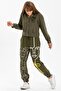 Irem Printed Flannel Autumn and Winter Trousers Khaki Hk