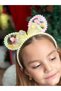 Transparent movable sequined fancy colored pom-pom with tulle bow minnie ears pom pom crown children's crown - 4
