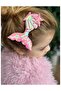 Trend Giant Large Bright Pink Sequin Glitter Mermaid Tail Shell Star Collet Clip Side Buckle