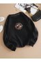 Ying Yang Koi Printed Sweatshirt - Black and Gray Printed Oversize Thick Winter Hoodie
