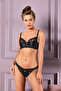 , BLACK BALENED CAPLESS CHAIN DETAILED BRA PANTIES SET (MGP31741)
